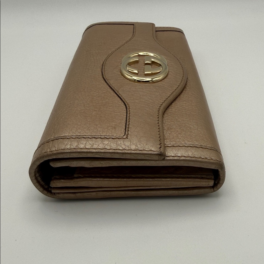 Gucci Brown Leather Interlocking Gg Continental W… - image 2